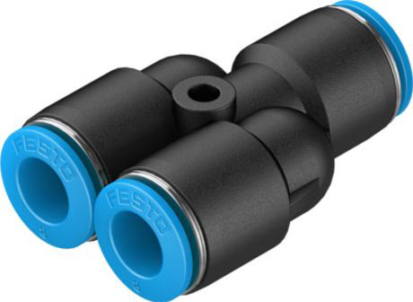 Festo QSY Series Y Tube-to-Tube Adaptor, Push In 8 mm to Push In 8 mm, Tube-to-Tube Connection Style, 130809