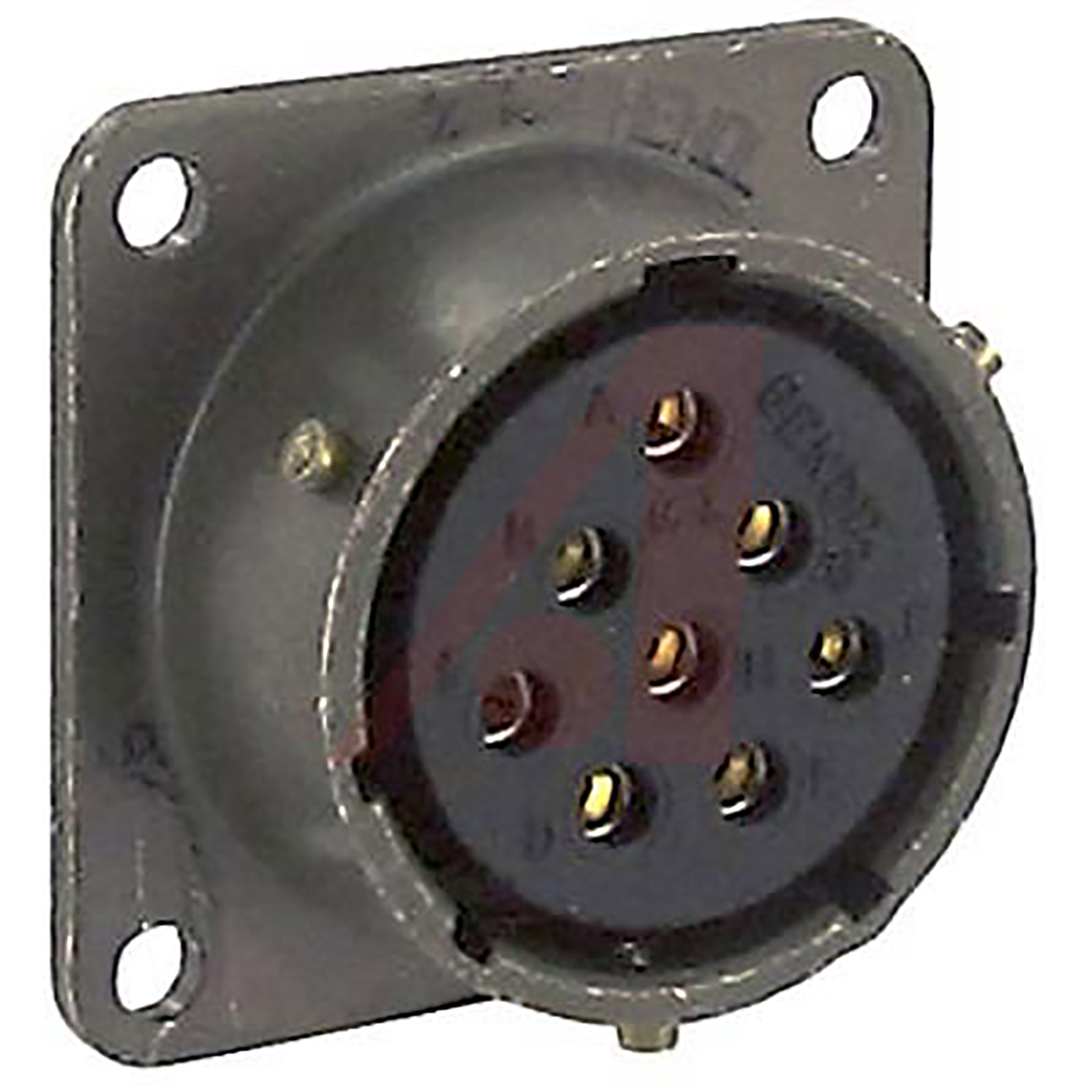 Amphenol Socapex, PT, Copper Alloy 8 Way Panel Mount MIL Spec Circular Connector ReceptacleGreen, Socket Contacts,Shell