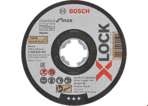 Bosch X-LOCK Cutting Disc, 115mm x 1mm Thick, 10 in pack