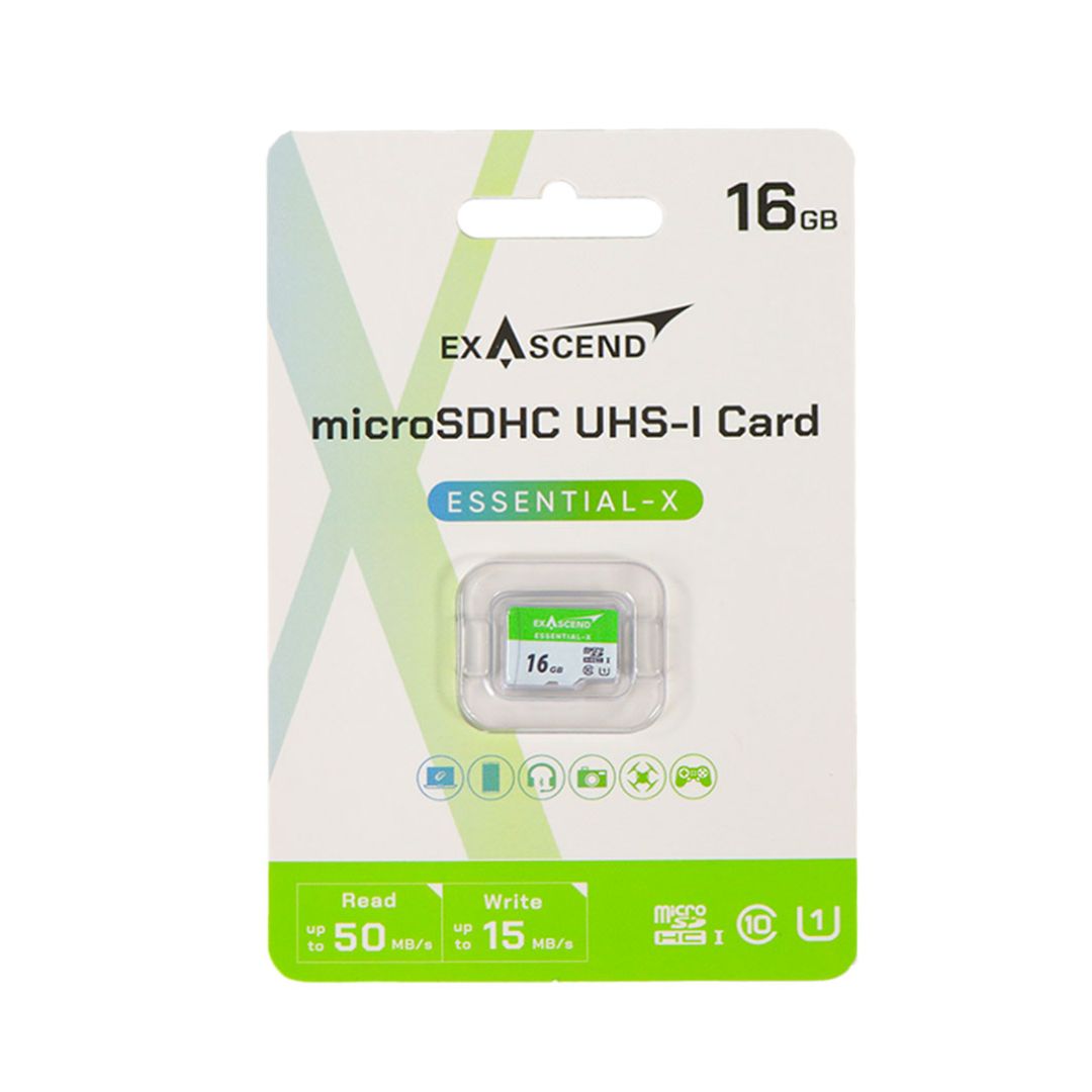 Exascend 16 GB MicroSDHC Micro SD Card, Class 10, UHS-1 (U1)