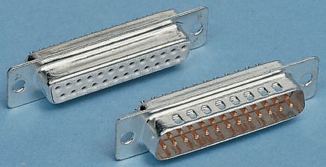 RS PRO 25 Way Panel Mount D-sub Connector Plug, 2.77mm Pitch, with 3.05 mm Through Hole