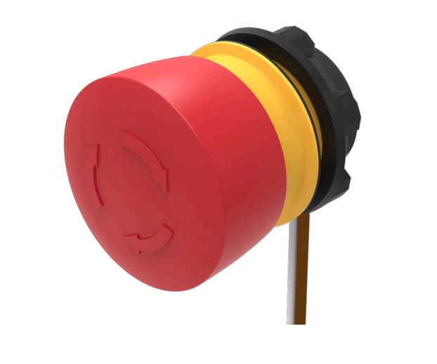 EAO 84-5520 Series Maintained Emergency Stop Push Button, Panel Mount, 22.3mm Cutout, DPST, IP65, IP66, IP67
