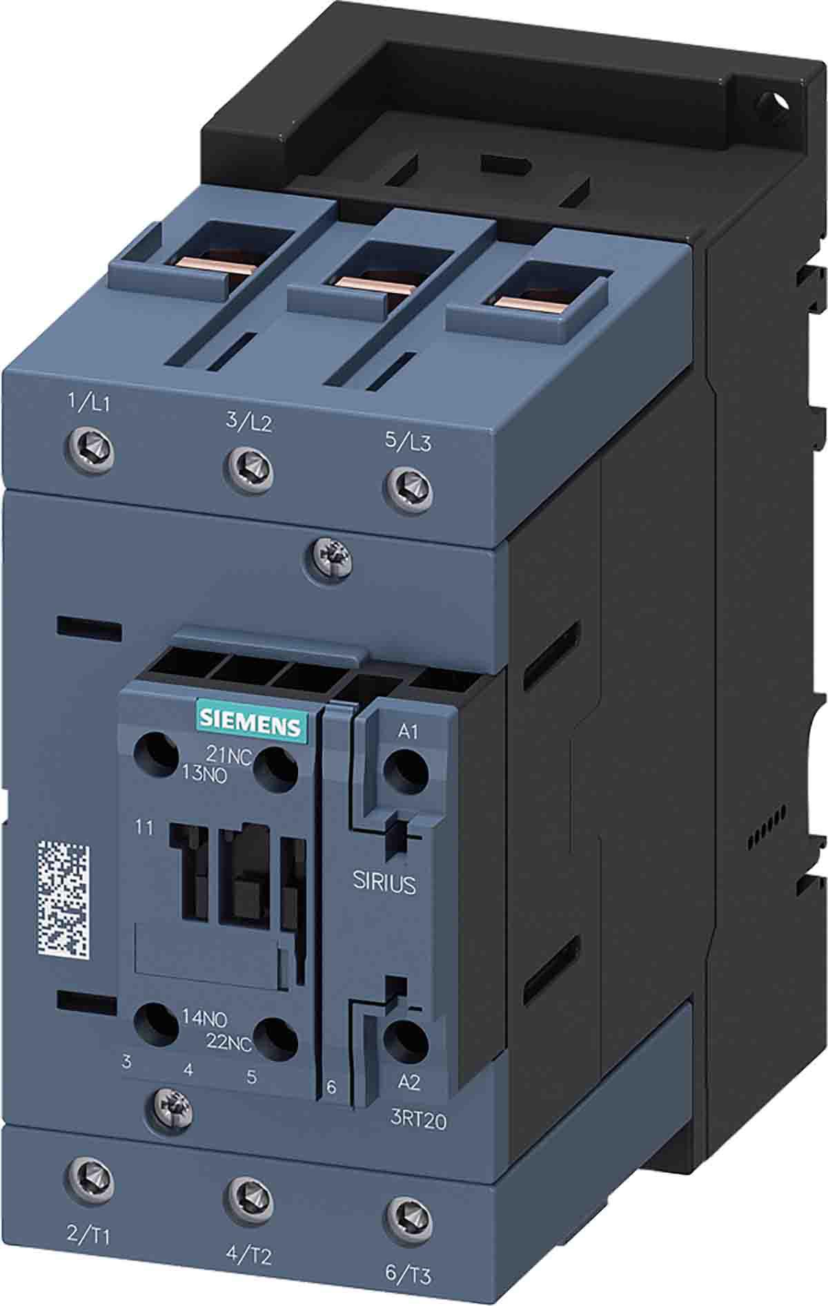 Siemens SIRIUS 3RT Size S3, 3RT2 Contactor, 230 V ac Coil, 3-Pole, 95 A, 45 kW, 1NO + 1NC, 400 V ac