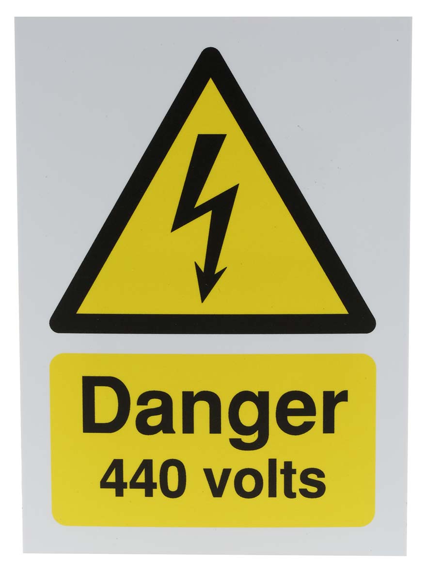 RS PRO Electrical Hazard Warning Sign (English, French)