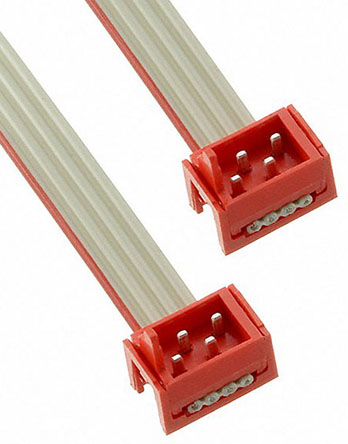 TE Connectivity Micro-MaTch Series Flat Ribbon Cable, 4-Way, 1.27mm Pitch, 200.5mm Length, Micro-MaTch IDC to