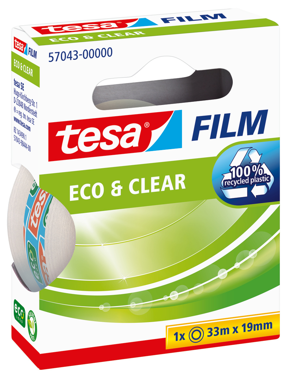 Tesa 57043 Transparent Tesafilm Eco Office Tape 19mm x 33m