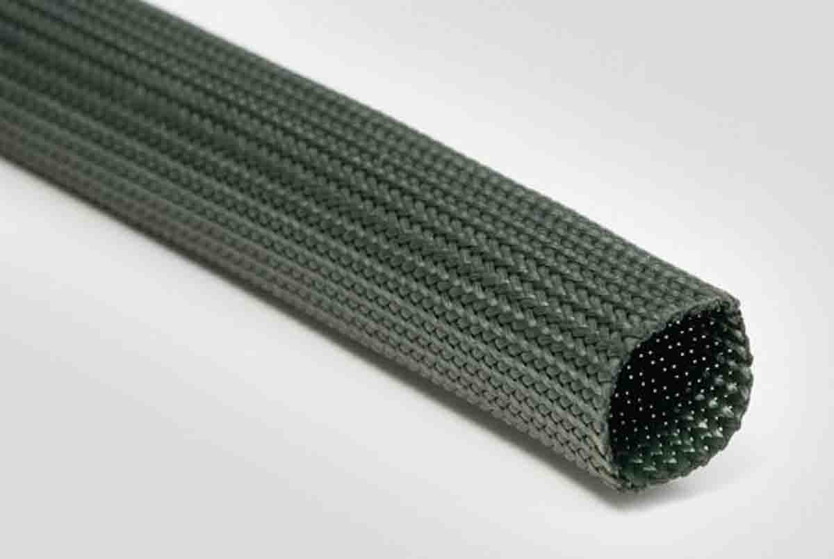 HellermannTyton Expandable Braided Meta-Aramid NOMEX Green Cable Sleeve, 10mm Diameter, 50m Length