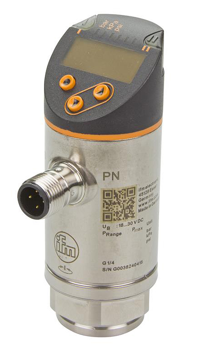 ifm electronic Pressure Sensor, 0bar Min, 250bar Max, Analogue + PNP-NO/NC Programmable Output, Relative Reading