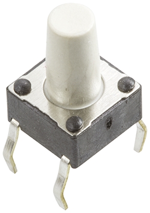 Wurth Elektronik White Tactile Switch, SPST 50 mA @ 12 V dc 6.1mm Through Hole