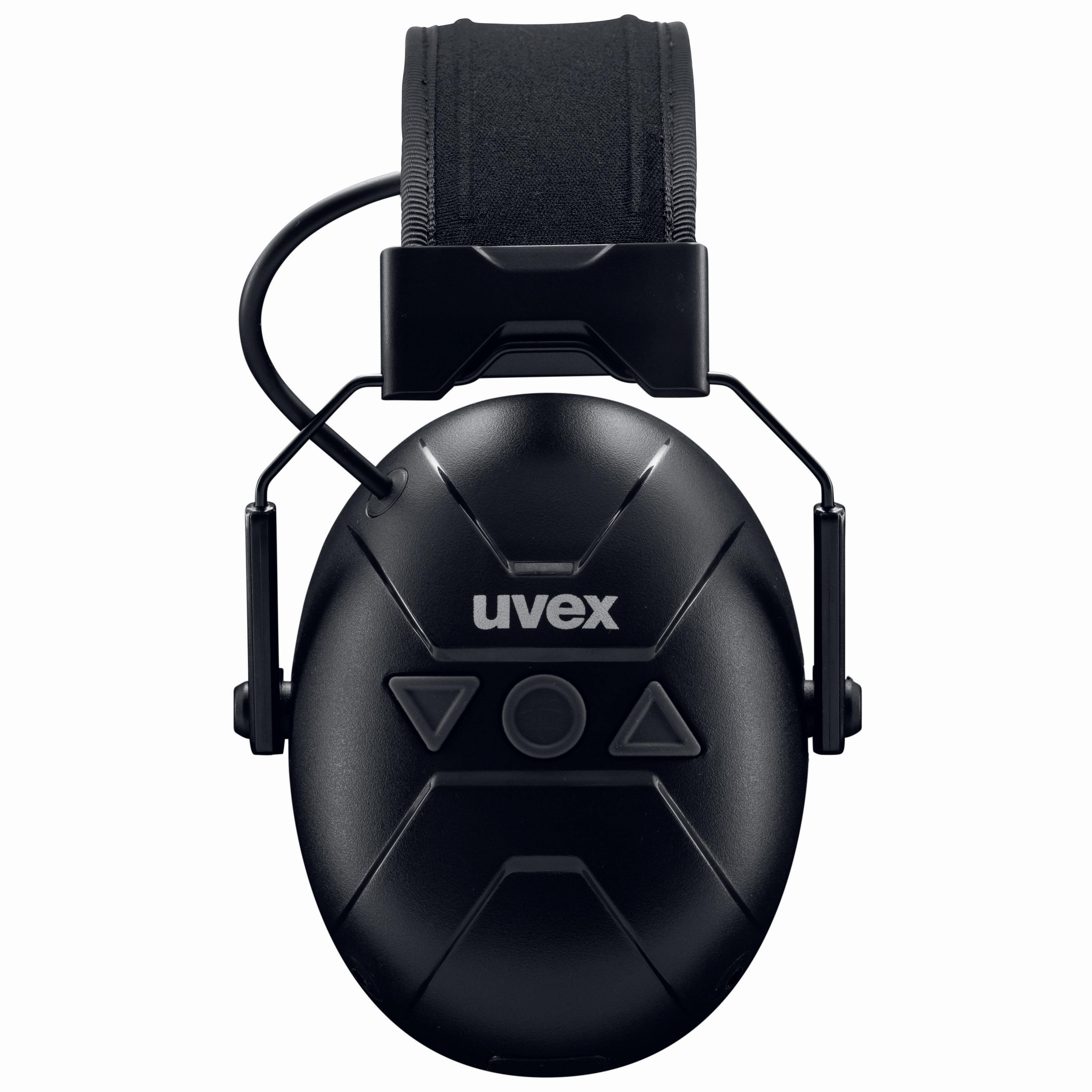 uvex aXess one 3.5 mm Jack Plug Speak & Listen Ear Defender with Headband, 31dB, Black, Grey, Noise Cancelling