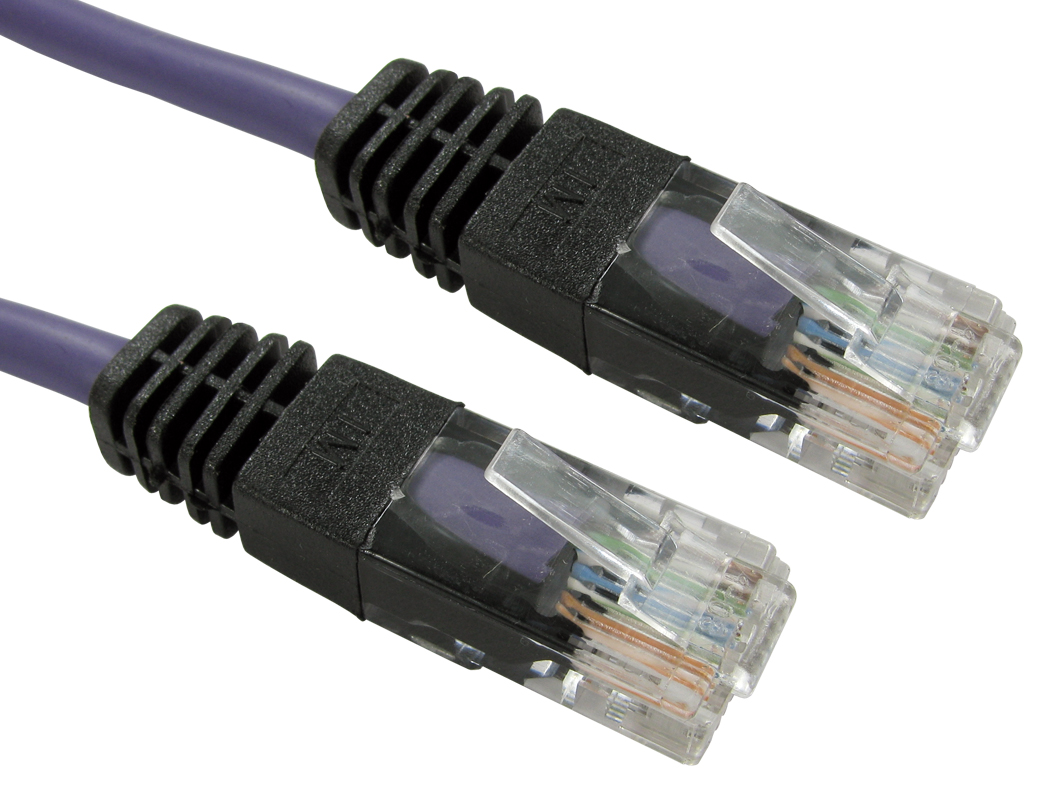 RS PRO, 3m Cat5e, Violet RJ45 to Male RJ45 Male, UTP Unshielded, Terminated PVC Sheath