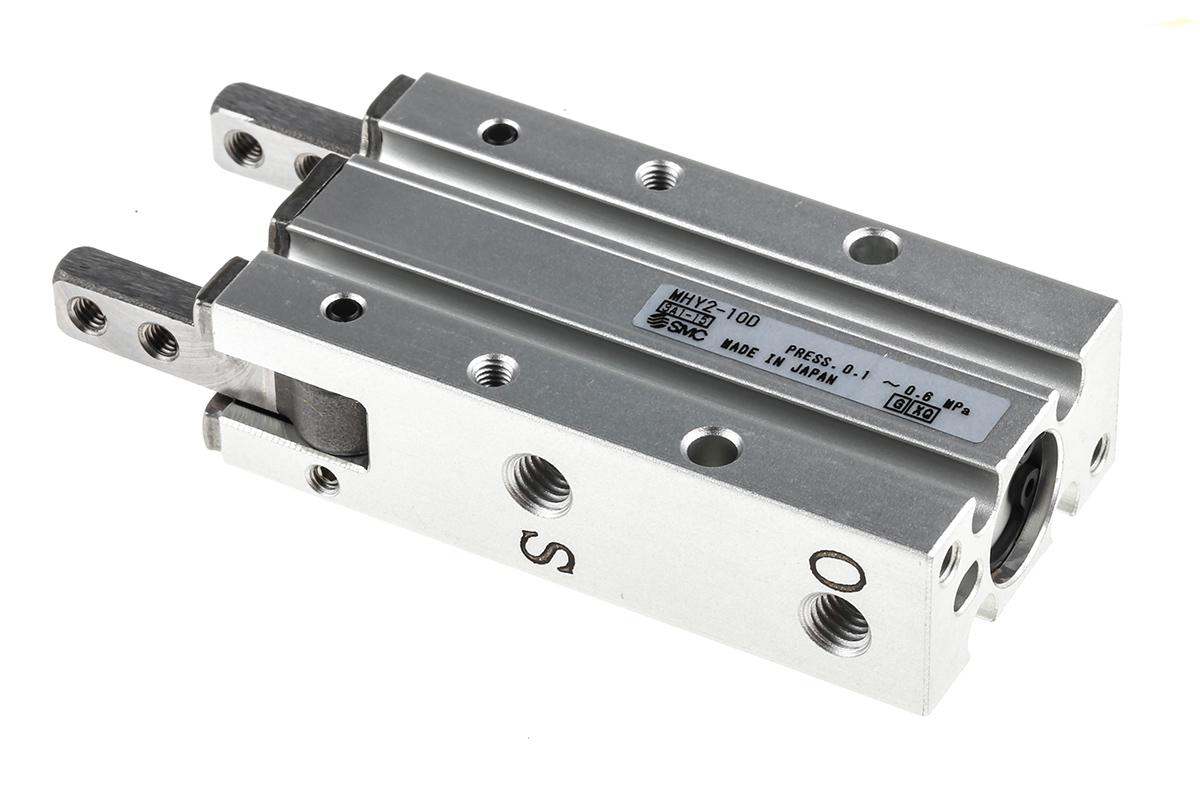 SMC 2 Finger Double Action Pneumatic Gripper, MHY2-10D, Angle Gripping Type