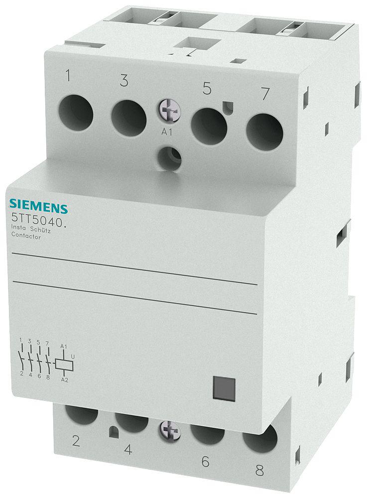Siemens SENTRON 5TT INSTA Contactor, 24 V Coil, 4-Pole, 40 A, 4 kW, 4NO