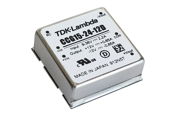 TDK-Lambda CCG15-24-xxD DC-DC Converter, ±15V dc/ 500mA Output, 9 → 36 V dc Input, 15W, PCB Mount, +85°C Max