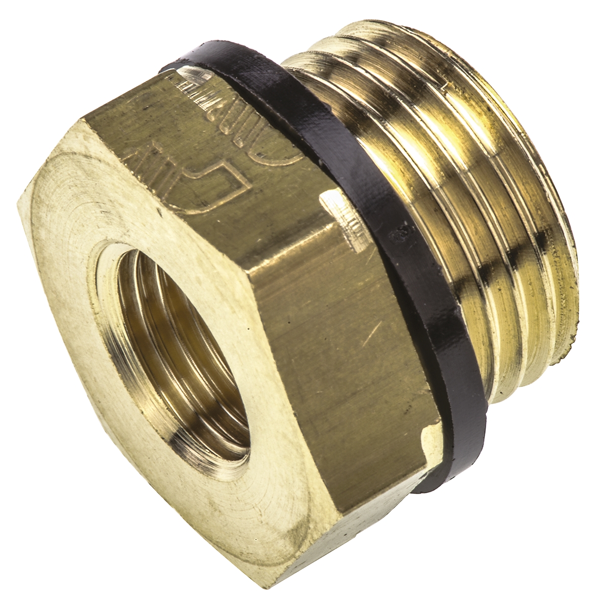 Legris Brass Pipe Fitting, Straight Threaded Reducer, Male G 1/2in to Female G 1/4in