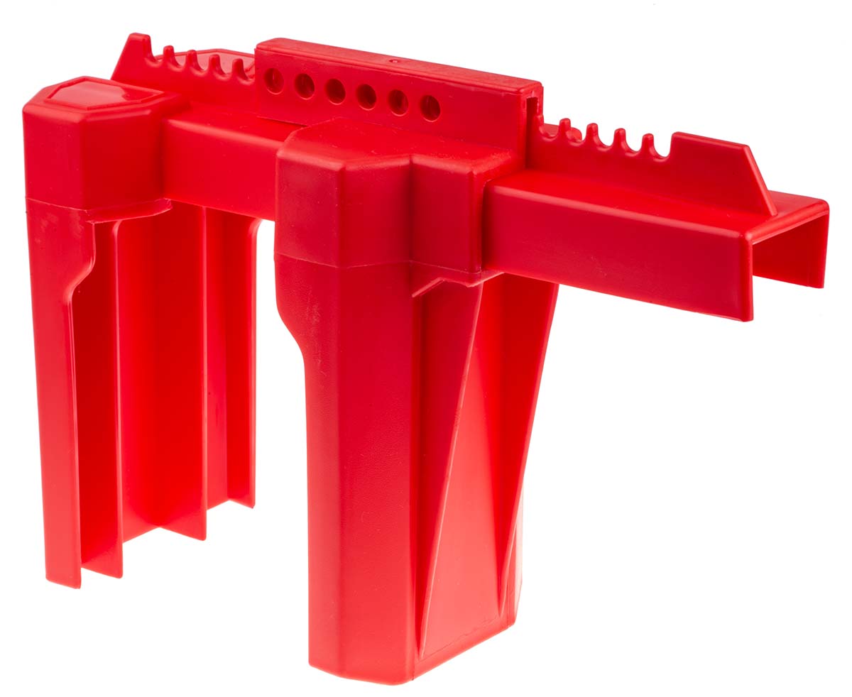 RS PRO Red 6-Lock Polypropylene Ball Valve Lockout, 8mm Shackle, 203.2mm Attachment