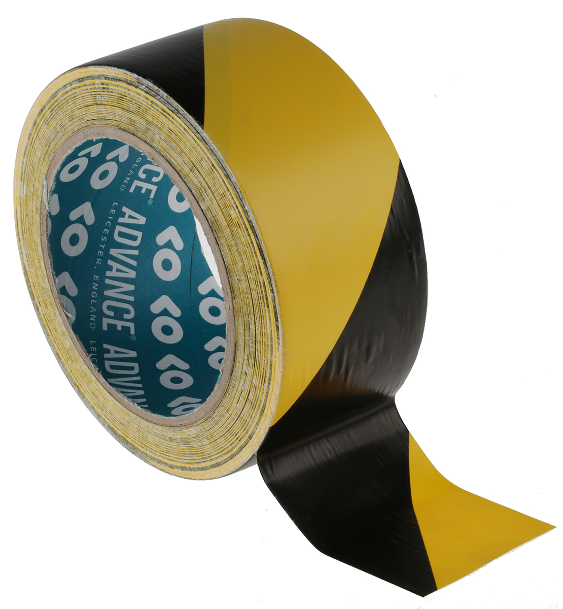 Advance Tapes AT8 Black/Yellow PVC 33m Hazard Tape, 0.14mm Thickness