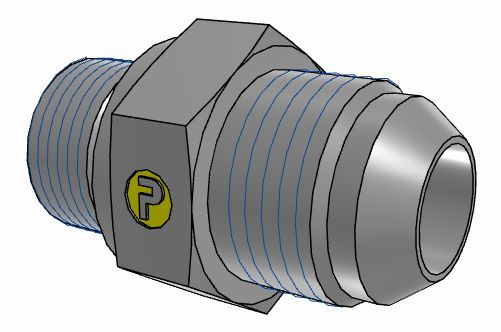 Parker Hydraulic Male Stud M20 Male to UNF 7/8-14 Male, 10M20F82EDMXS