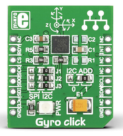 MikroElektronika GYRO Click Gyroscope Sensor MikroBus Click Board for L3GD20