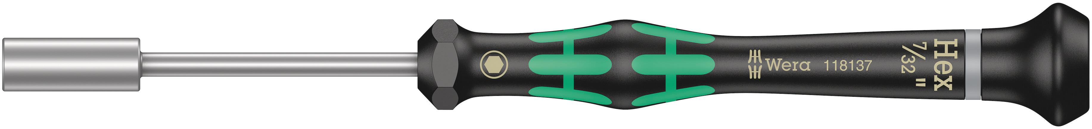 Wera Hexagon Nut Driver, 7/32 in Tip, 60 mm Blade, 157 mm Overall