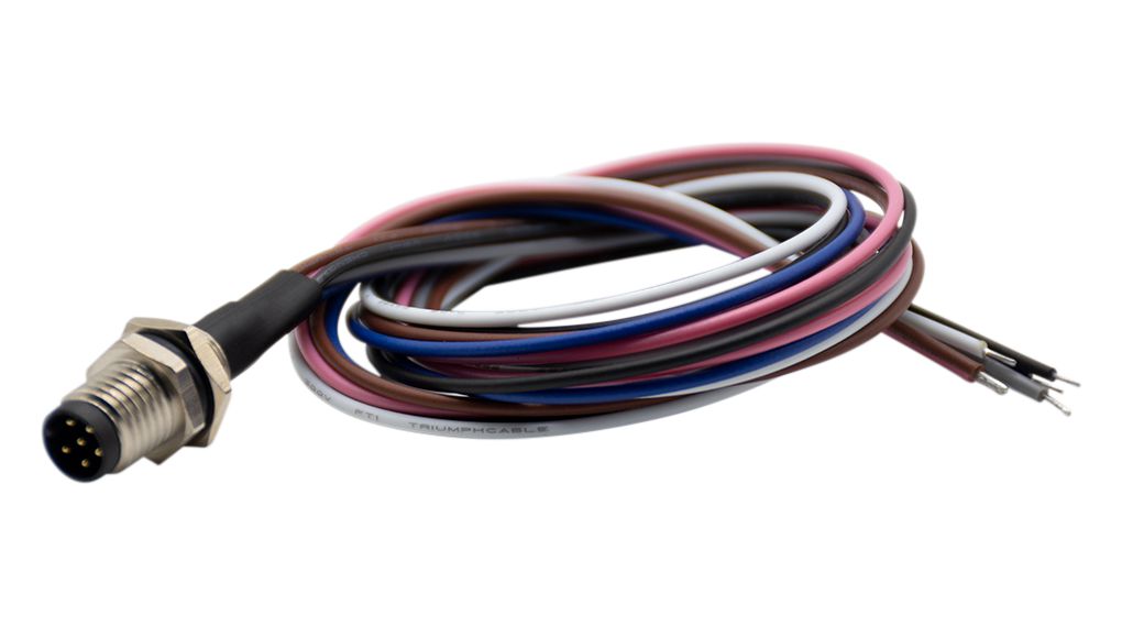 RND Connector, 6 Contacts, Panel, M8 Connector, Plug, Male, IP67, RND 205 Series