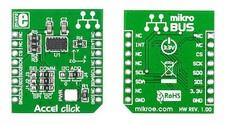 MikroElektronika Accel Click Accelerometer Sensor MikroBus Click Board for ADXL345