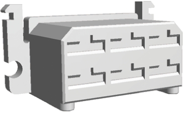 TE Connectivity, FASTIN-FASTON .250 6 Way Nylon Crimp Terminal Housing, 0.25in Tab Size, Natural