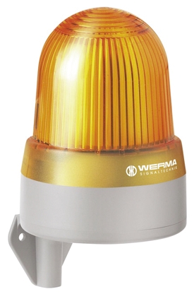 Werma 433 Series Yellow Sounder Beacon, 10 → 48 V ac/dc, IP65, Bracket Mount, 108dB at 1 Metre