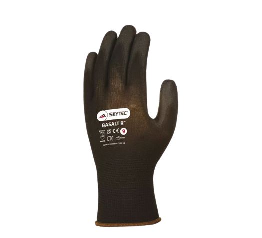 Skytec Black Nylon Nylon Work Gloves, Size 9, Polyurethane Coating