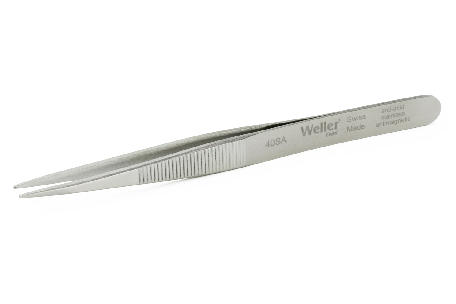 Weller Erem 110 mm, Stainless Steel, Rounded, Tweezers