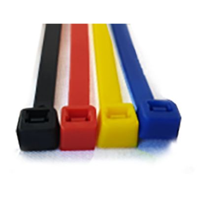 RS PRO Cable Ties, 100. 200mm x 2.5, 3.2 mm, Black, Blue, Red, Yellow Nylon, Pk-50