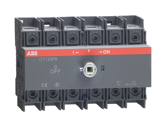 ABB OT Pole Base Mounting Switch Disconnector - 125A Maximum Current, 45kW Power Rating, IP20