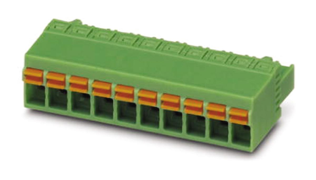 Phoenix Contact, 5.08mm Pitch, FKCN 2.5/4-ST-5.08, 4 Way, , Pluggable Terminal Block, Plug, PCB Mount, Spring Cage