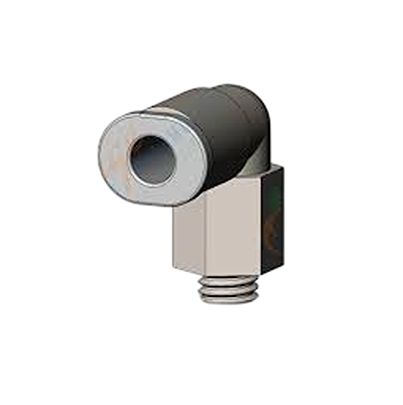 SMC KQ2W Series Elbow Fitting, Push In 4 mm to M5 x 0.8 Male, Threaded-to-Tube Connection Style, KQ2W04-M5A-X35