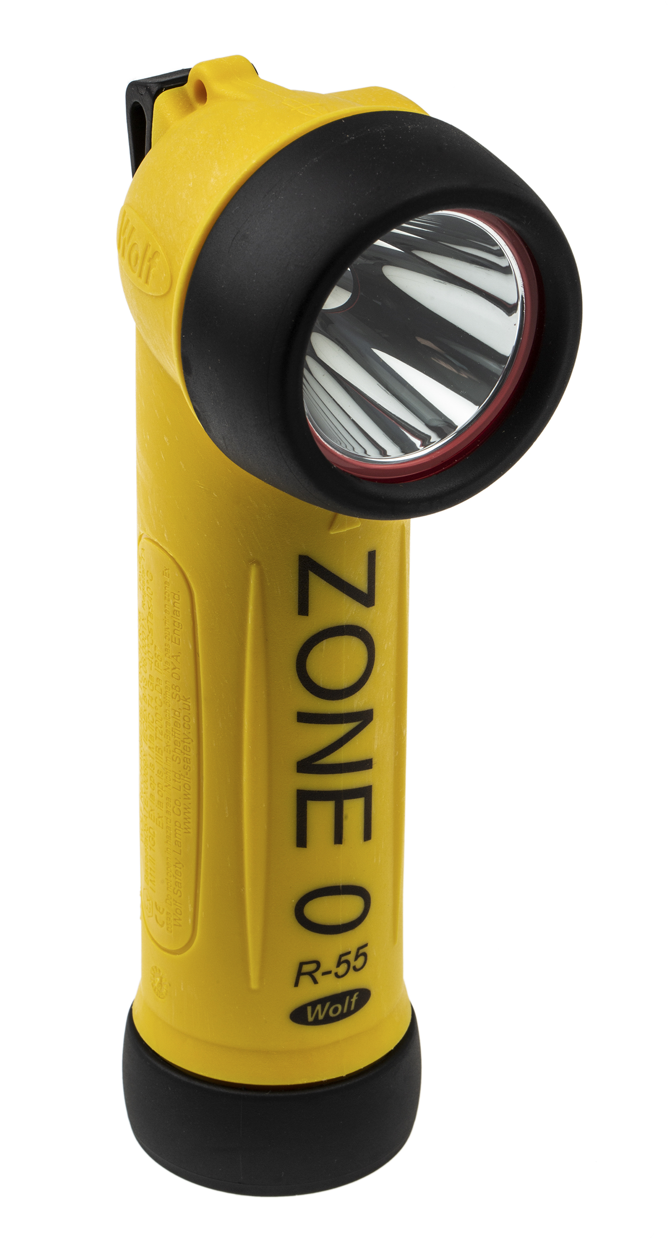 Wolf Safety ATEX, IECEx LED Torch Yellow - Rechargeable Up to 300 lm, 195 mm