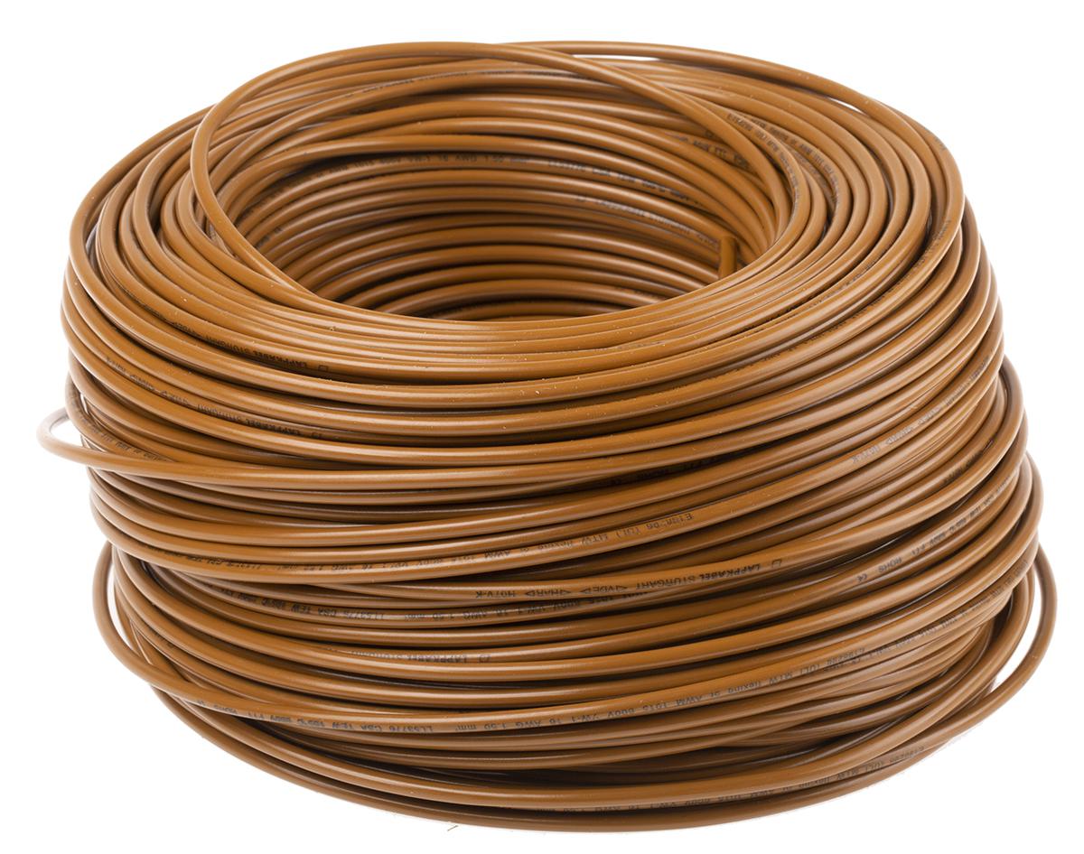 Lapp Brown 1.5 mm² Hook Up Wire, 15 AWG, 100m, PVC Insulation, 4160403