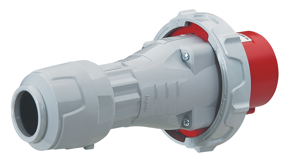 Legrand IP67 Red Cable Mount 3P + N + E Industrial Power Plug, Rated At 63A, 415 V