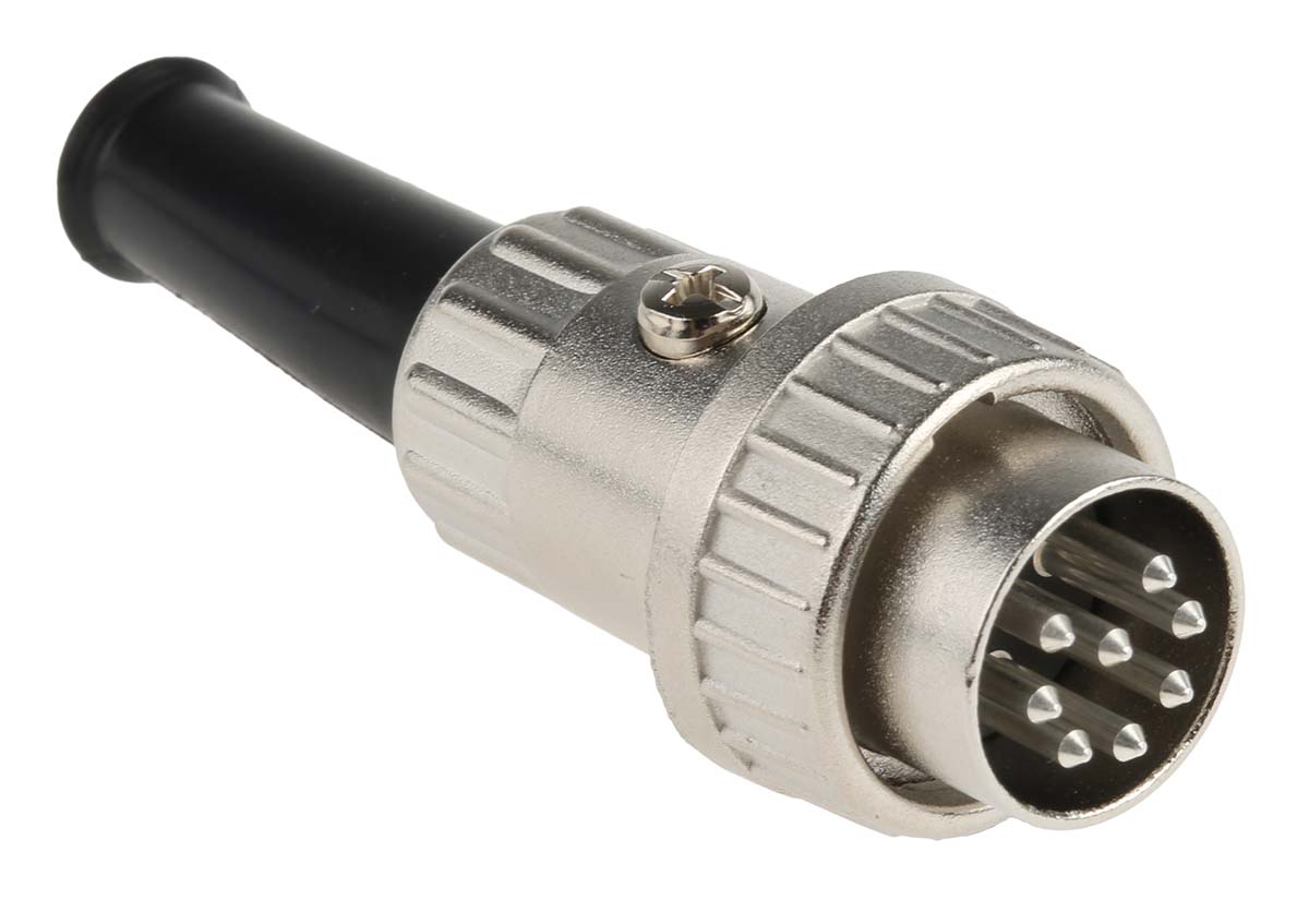 RS PRO 8 Pole Din Plug, 1A, 100 V ac, Bayonet, Male, Cable Mount