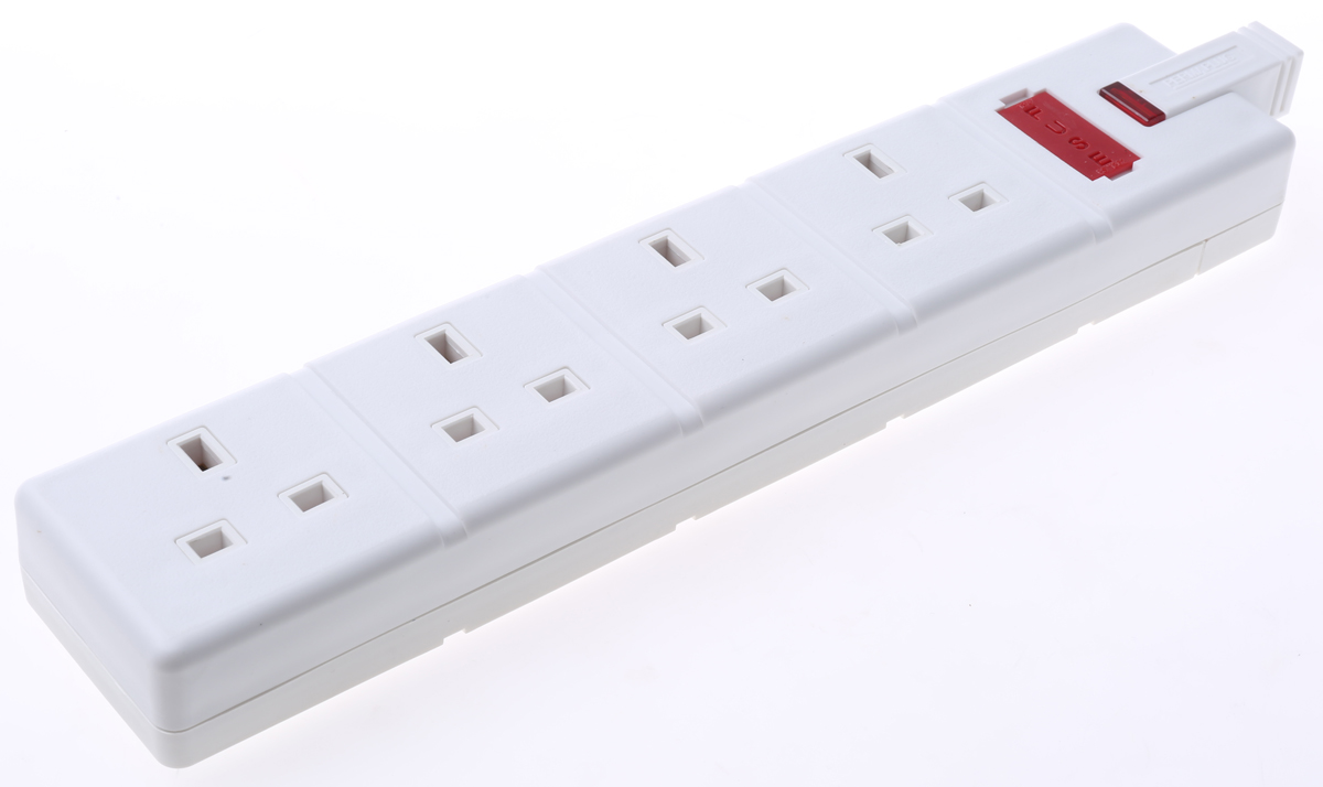 RS PRO 4 Socket Type G - British Trailing Socket, 240 V