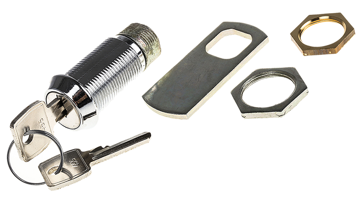 Euro-Locks a Lowe & Fletcher group Company Camlock, 32.7mm Panel-to-Tongue, 20.1 x 17.6mm Cutout, Key Unlock