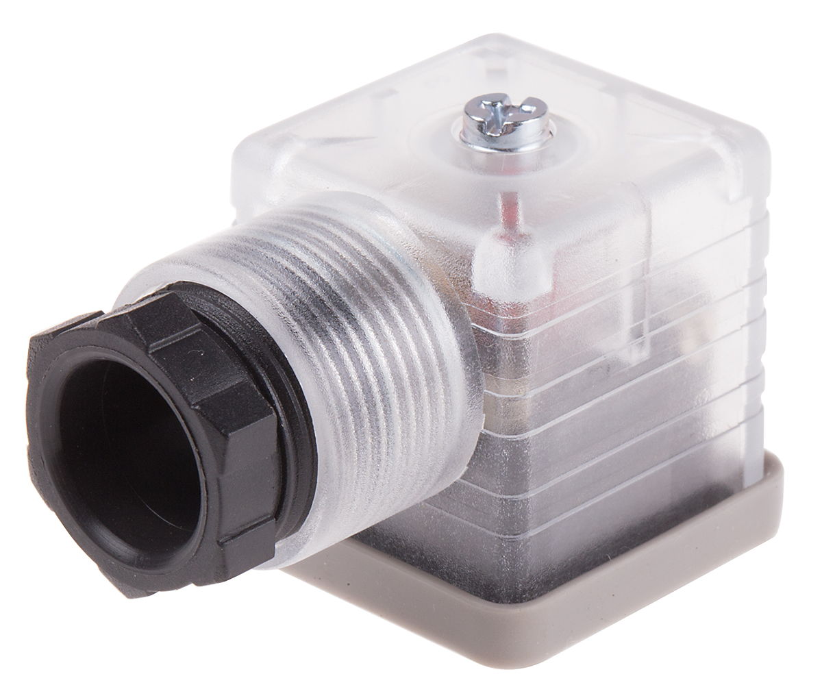 RS PRO 3P+E DIN 43650 A, Female Solenoid Valve Connector with Indicator Light, 250 V dc Voltage