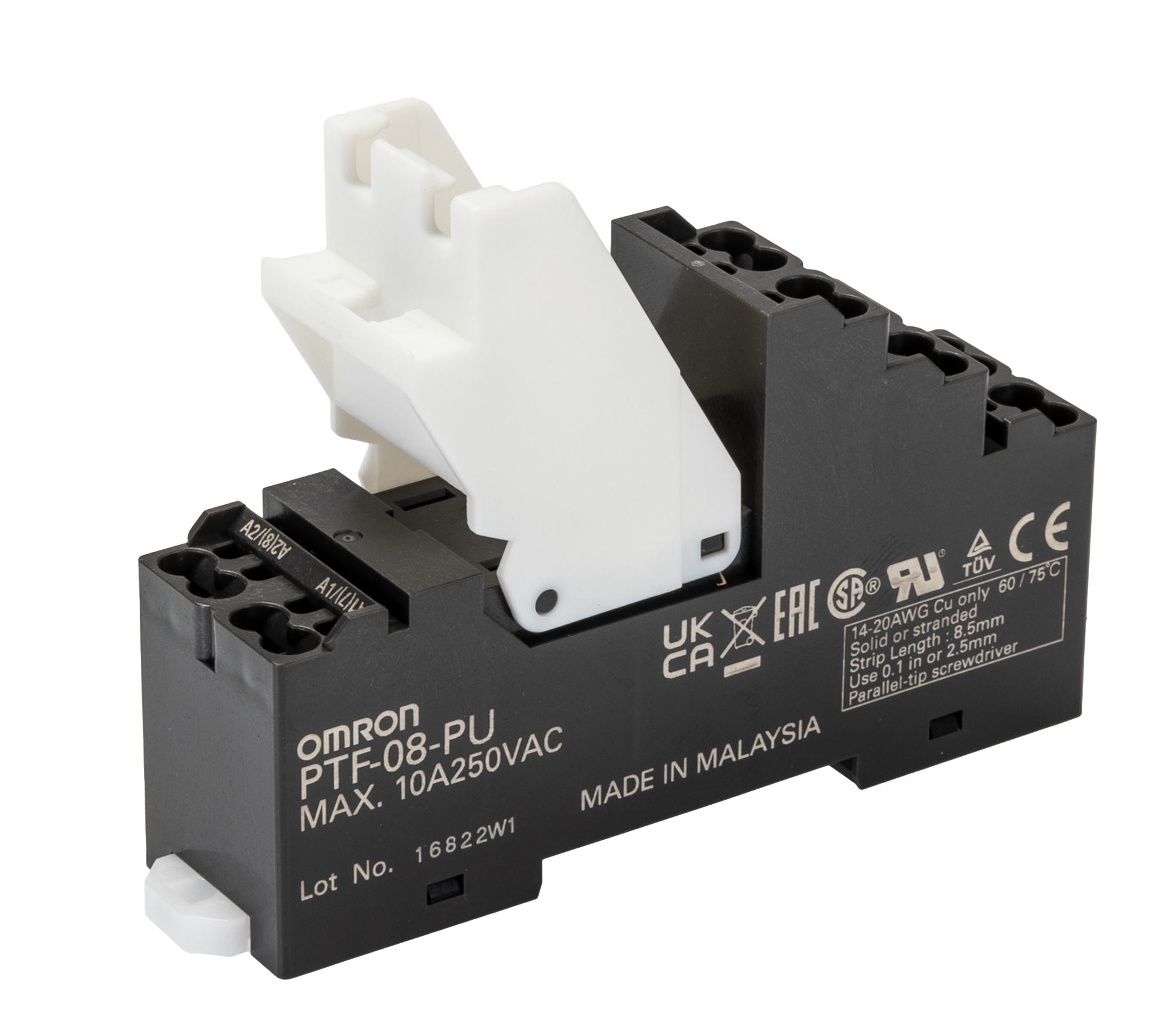 Omron LY 250V Chassis Mount Relay Socket, for use with 2 Pole PTF Series