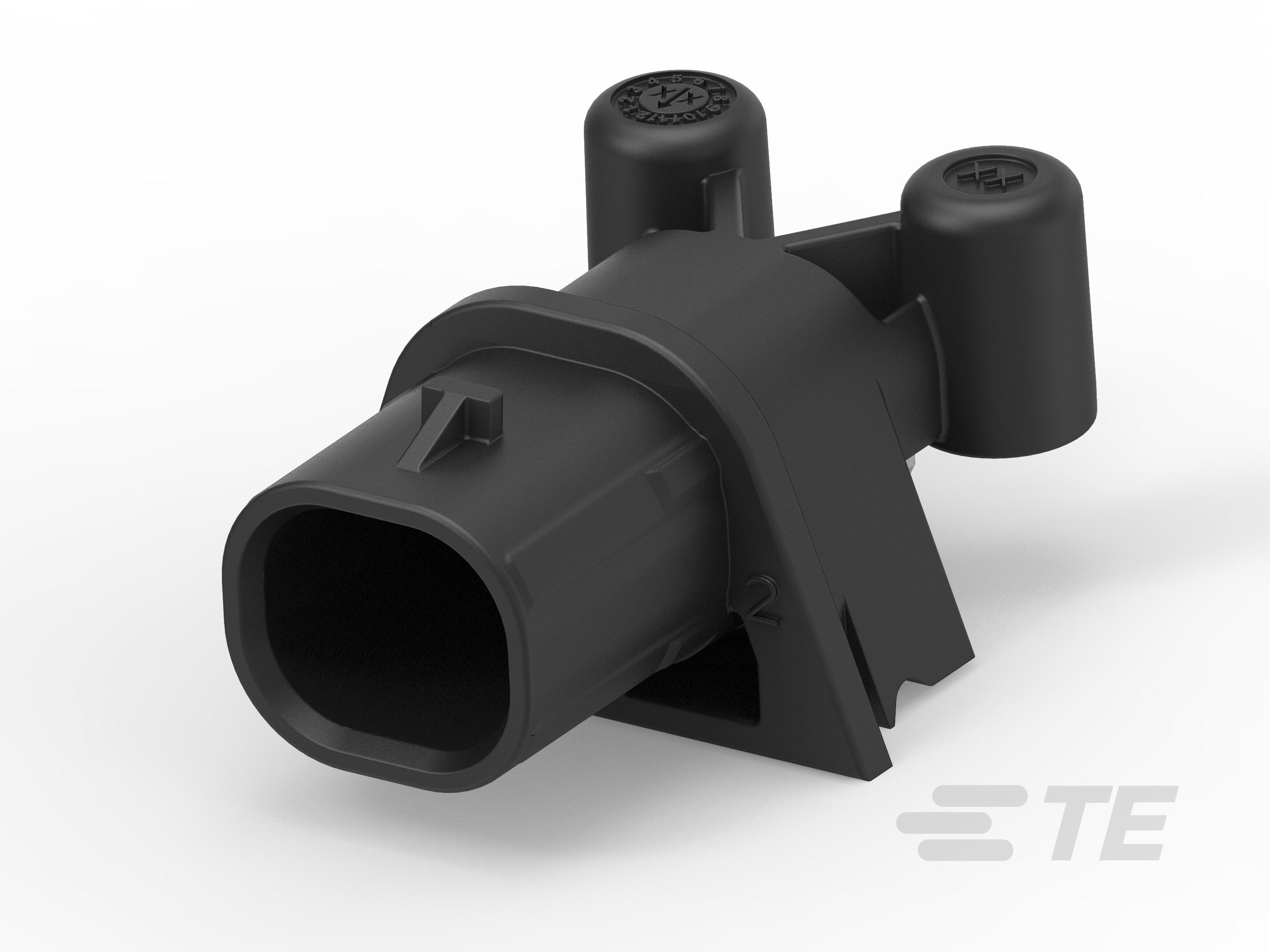 TE Connectivity Header Socket Black Board Mount 2 Way, Solder, Through Hole Termination 2339032-1