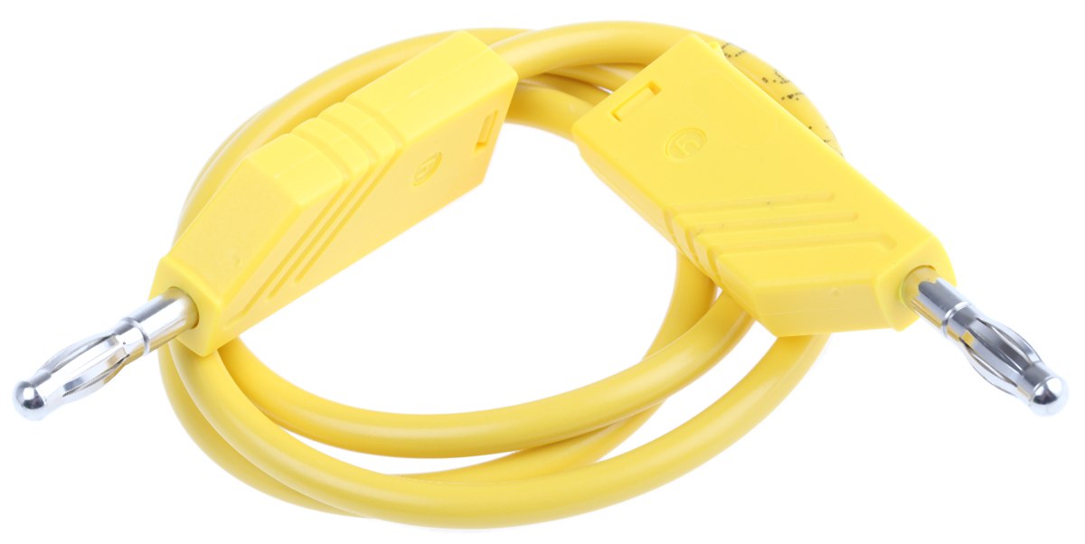 Hirschmann Test & Measurement Test lead, 16A, 60V dc, Yellow, 50cm Lead Length