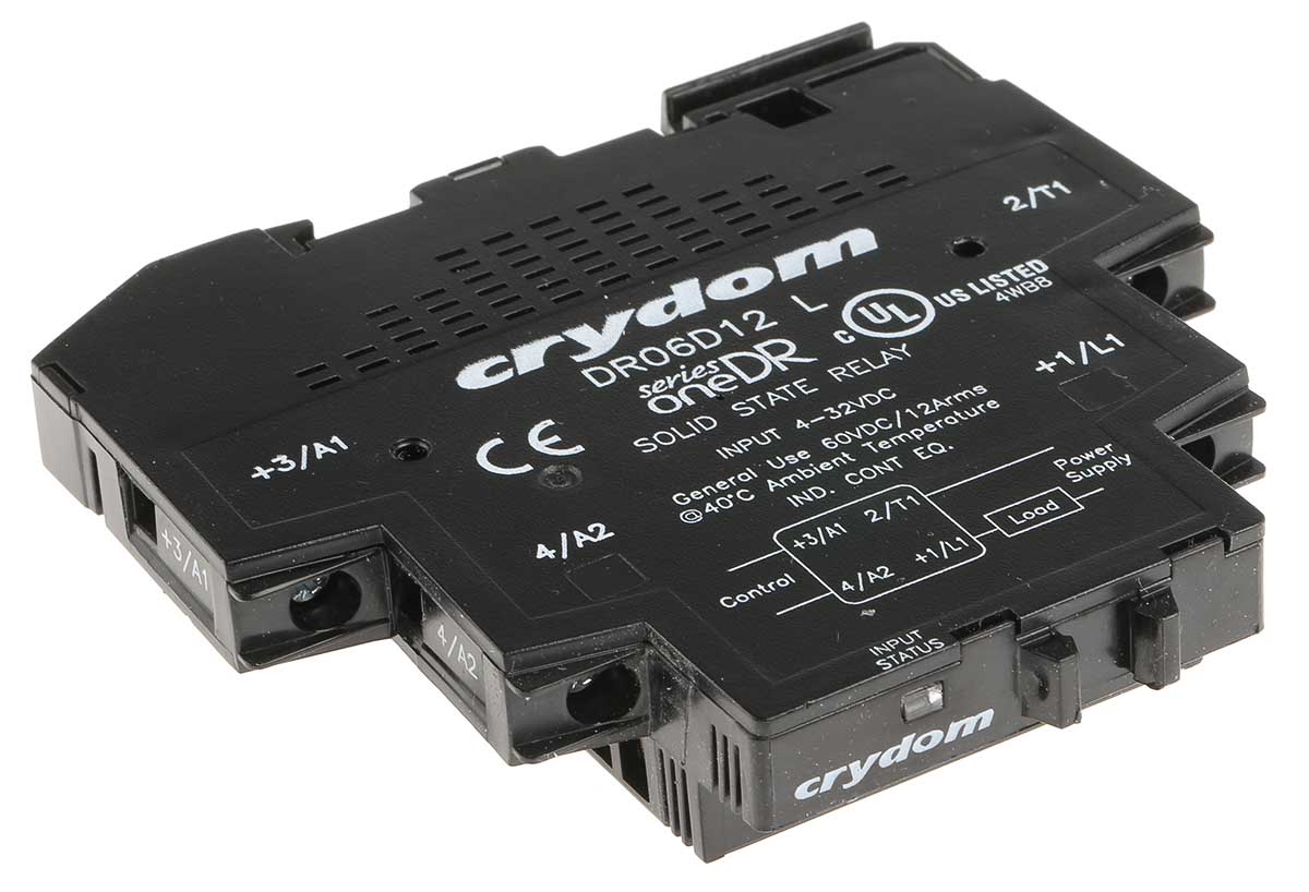Sensata Crydom Solid State Interface Relay, 32 V dc Control, 12 A Load, DIN Rail Mount