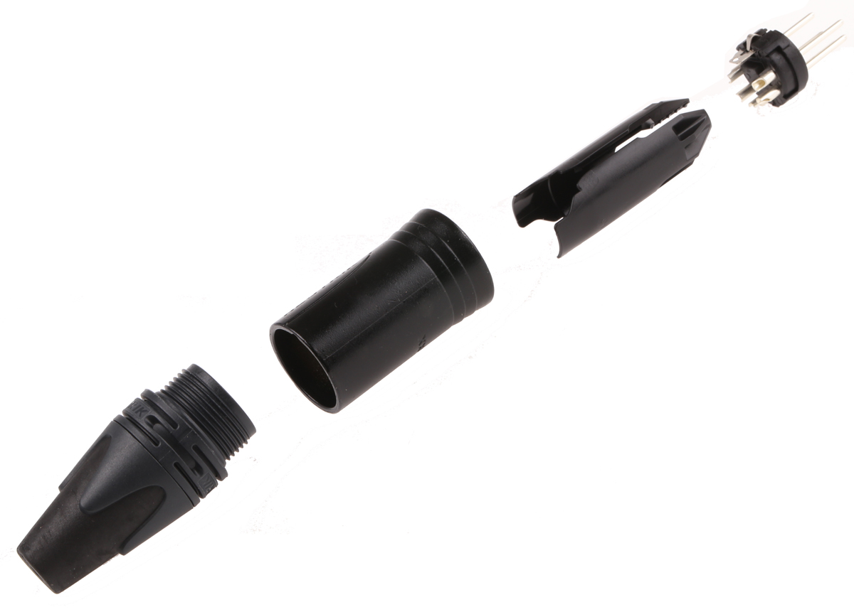 Neutrik Cable Mount XLR Connector, Male, 50 V, 5 Way, Silver over Nickel Plating