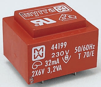 Myrra 18V ac 2 Output Through Hole PCB Transformer, 3.2VA