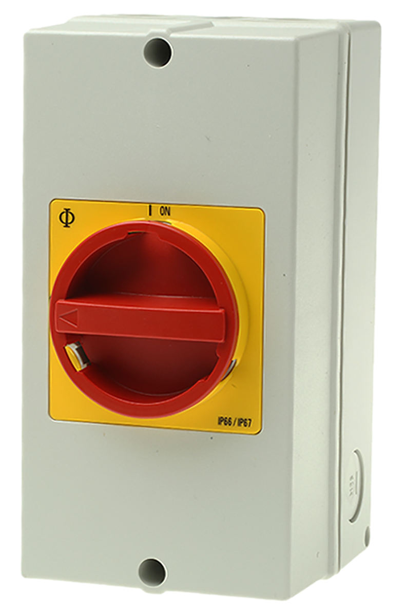 Kraus & Naimer 4P Pole Isolator Switch - 63A Maximum Current, 22kW Power Rating, IP66, IP67