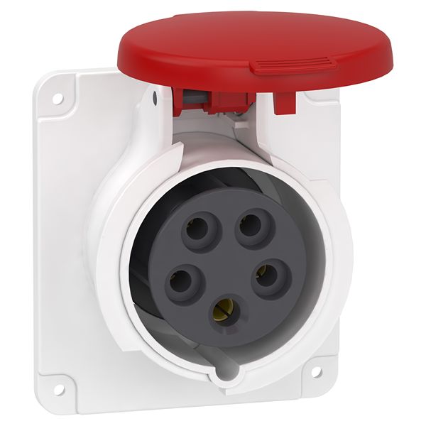 Schneider Electric, Mureva IP44 Grey Panel Mount 3P + N + E Industrial Power Socket, Rated At 16A, 415 V,With Phase