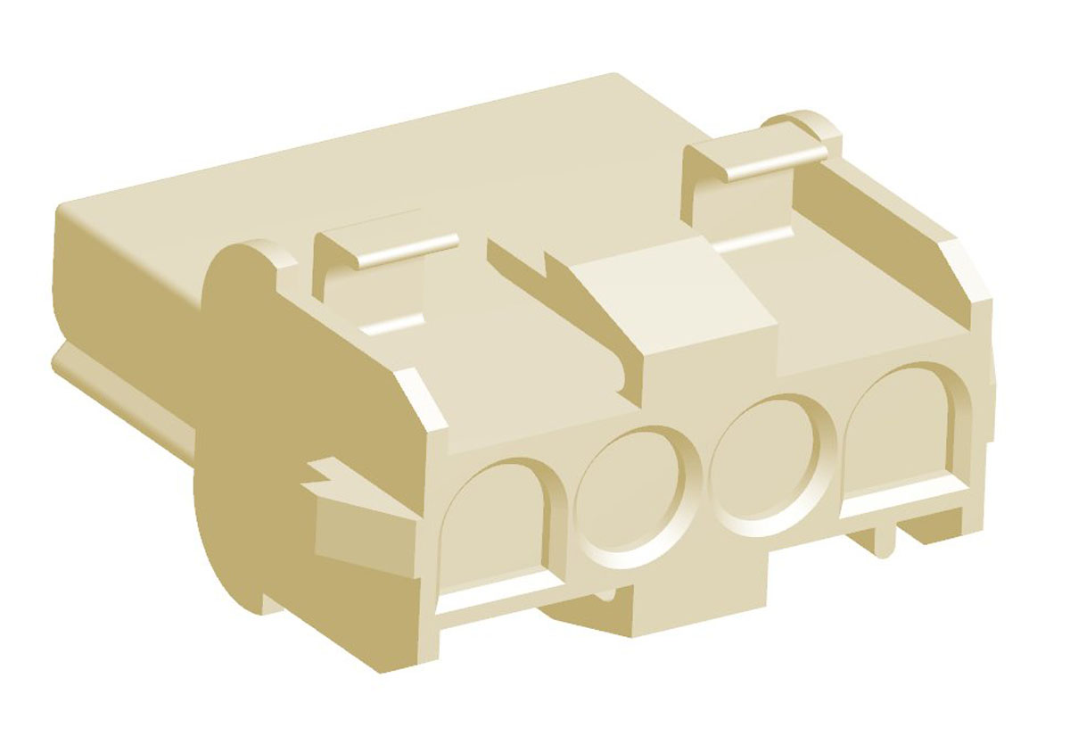 TE Connectivity, Universal MATE-N-LOK Female Connector Housing, 6.35mm Pitch, 4 Way, 1 Row